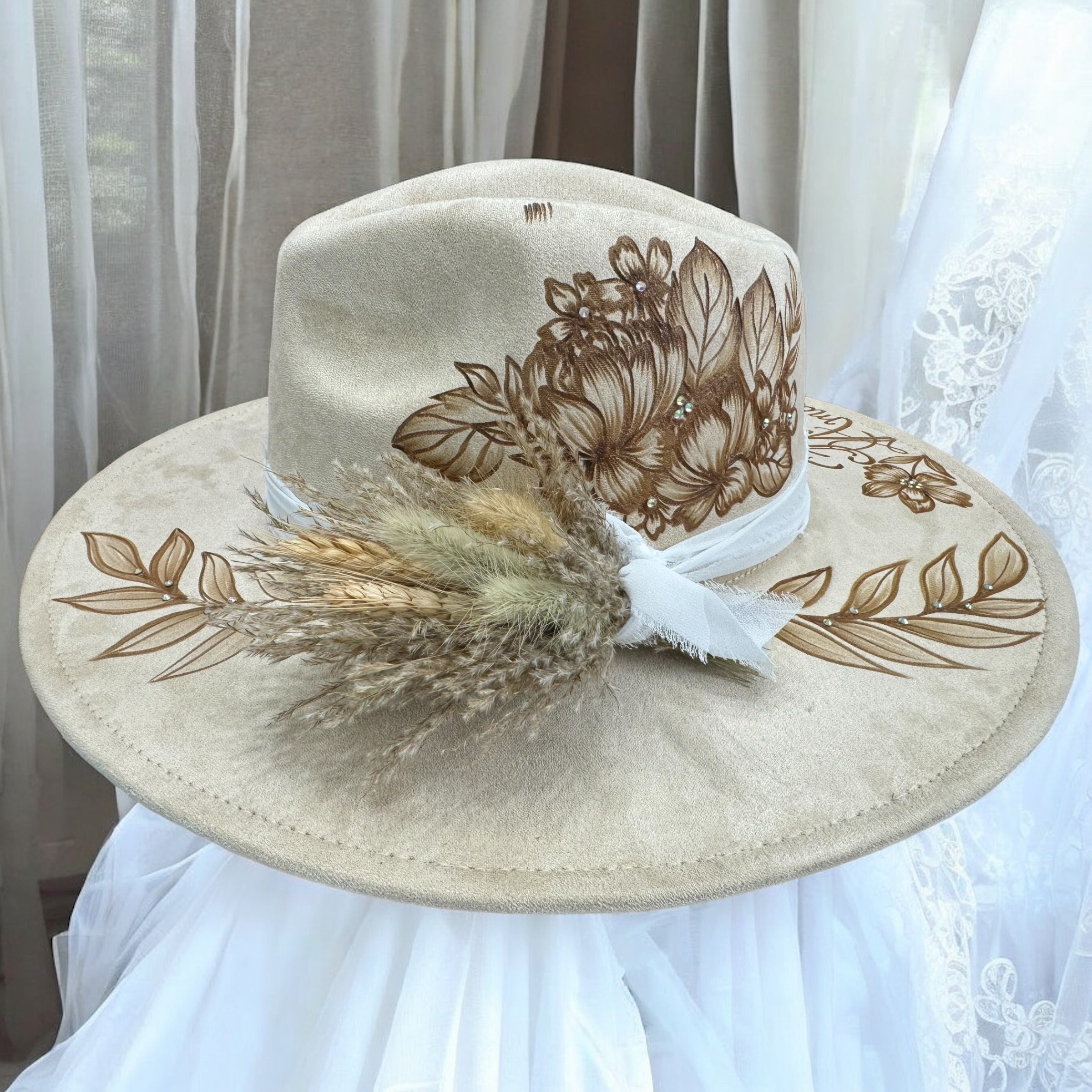 Forever & Ever... Burned Wide Brim Hat