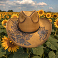 She's a Sunflower- Burned Cowboy Hat