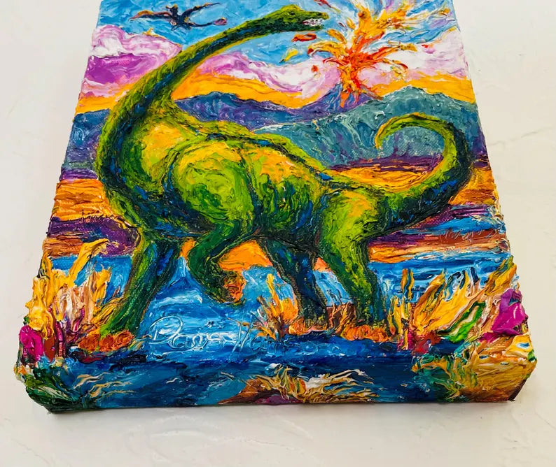 Brontosaurus Oil Painting