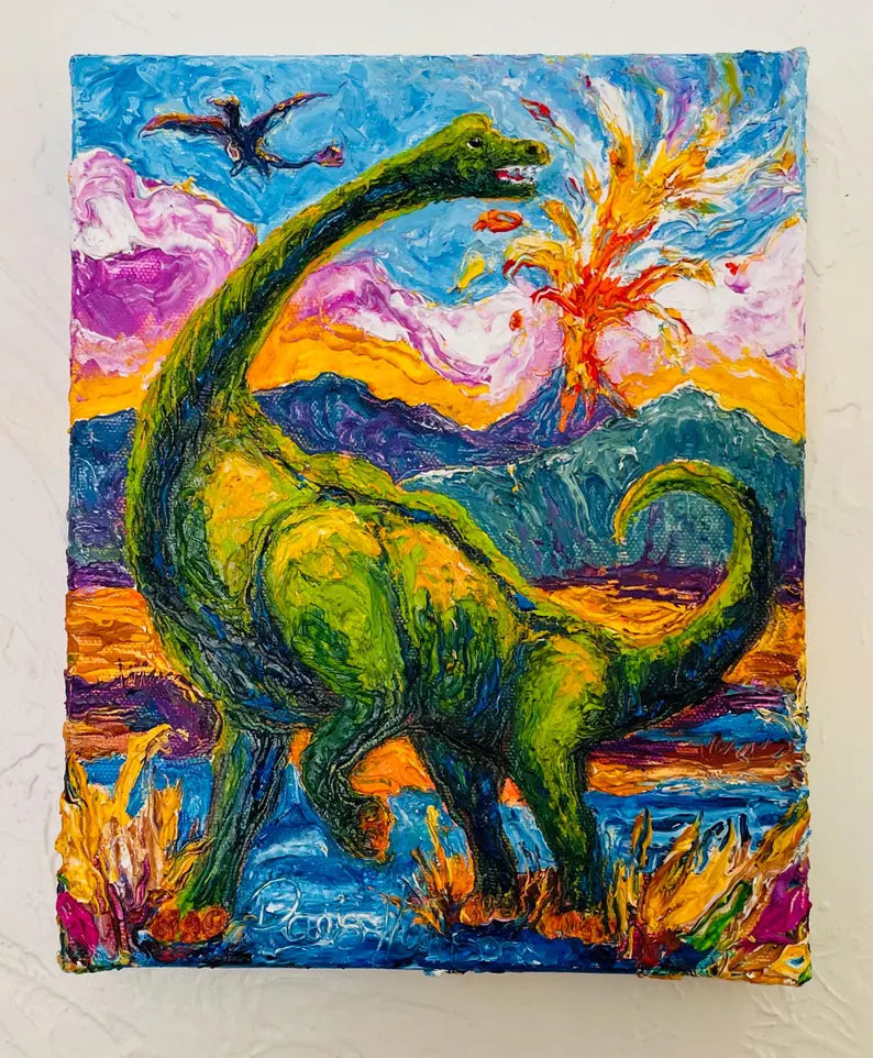 Brontosaurus Oil Painting