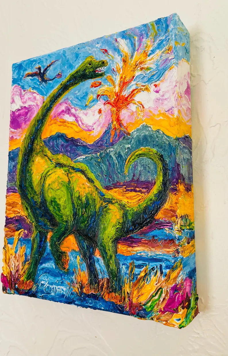 Brontosaurus Oil Painting