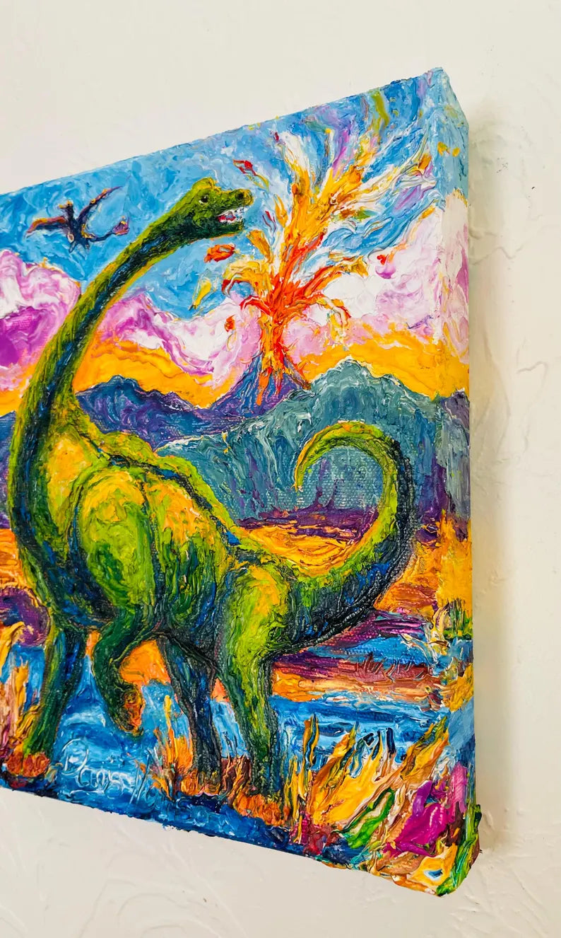 Brontosaurus Oil Painting