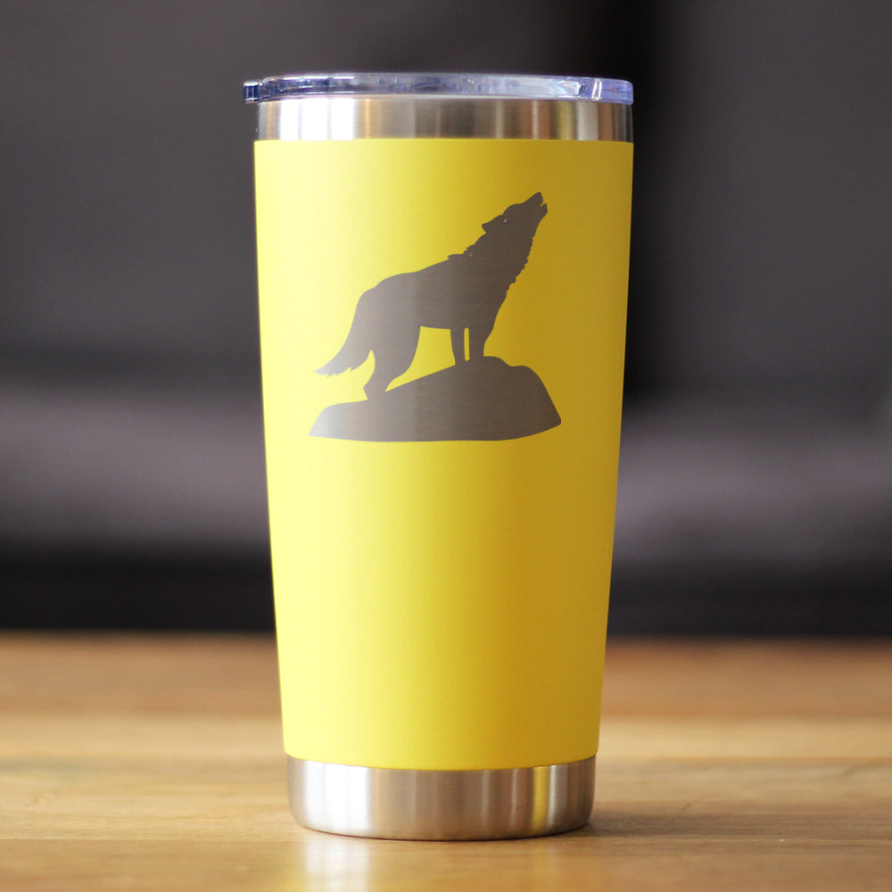Wolf Silhouette Insulated Coffee Tumbler – 20 oz