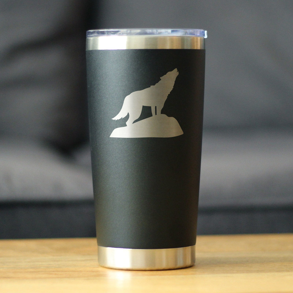 Wolf Silhouette Insulated Coffee Tumbler – 20 oz