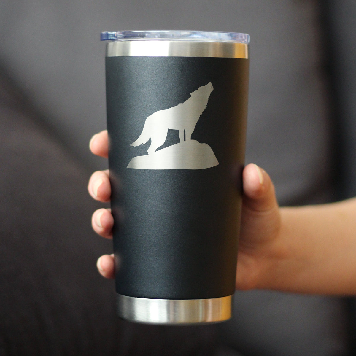 Wolf Silhouette Insulated Coffee Tumbler – 20 oz