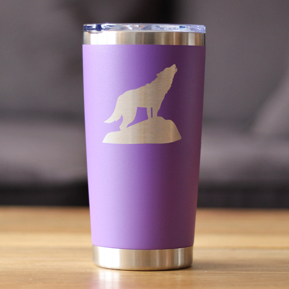 Wolf Silhouette Insulated Coffee Tumbler – 20 oz