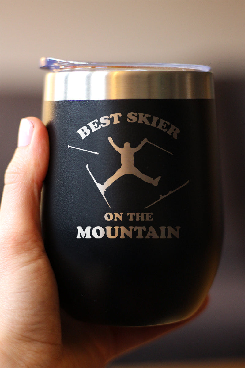 Best Skier on the Mountain Wine Tumbler