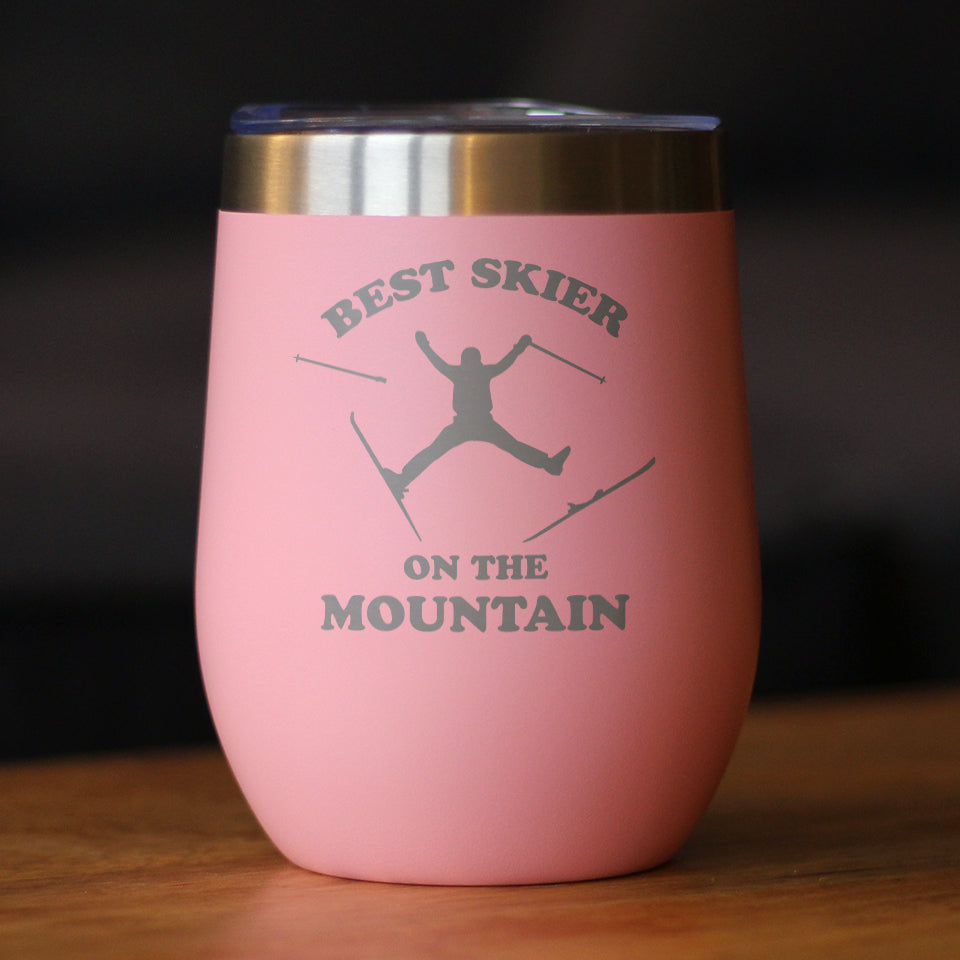 Best Skier on the Mountain Wine Tumbler
