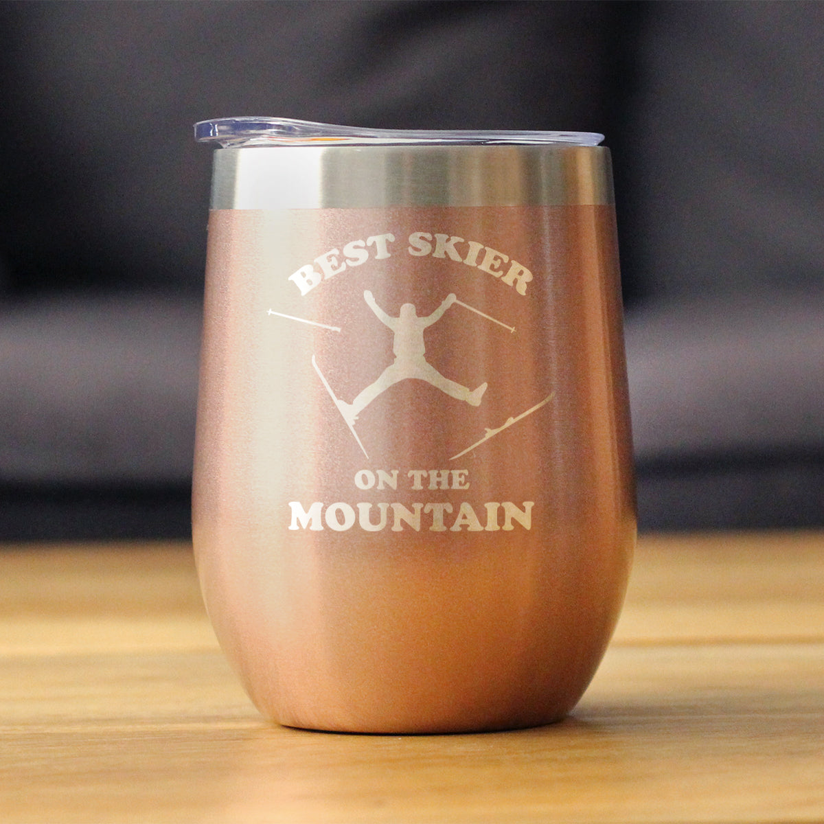 Best Skier on the Mountain Wine Tumbler