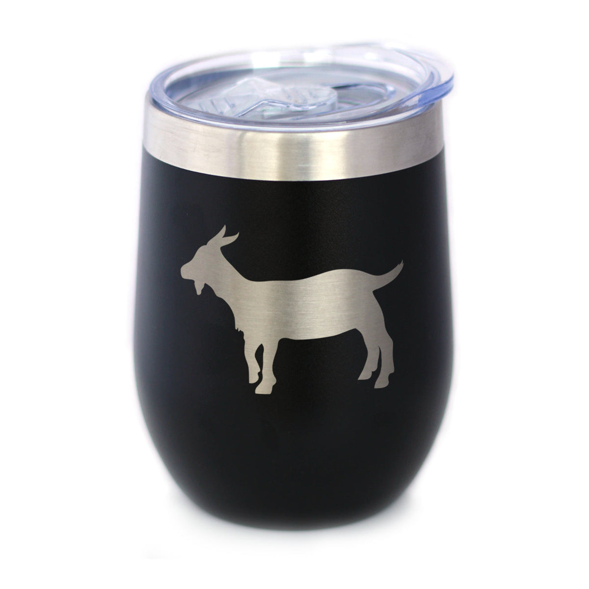 Goat Silhouette Insulated Wine Tumbler – 12 oz