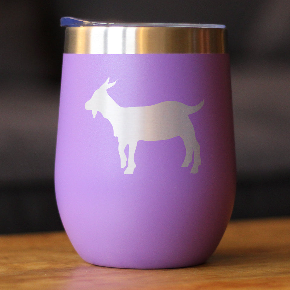 Goat Silhouette Insulated Wine Tumbler – 12 oz
