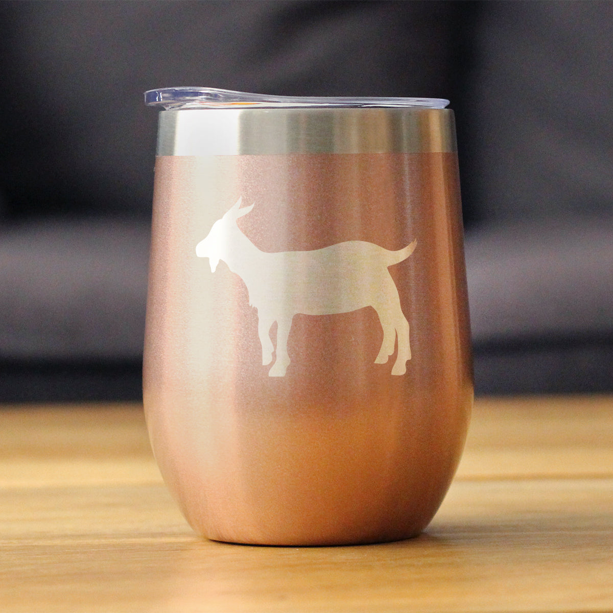 Goat Silhouette Insulated Wine Tumbler – 12 oz
