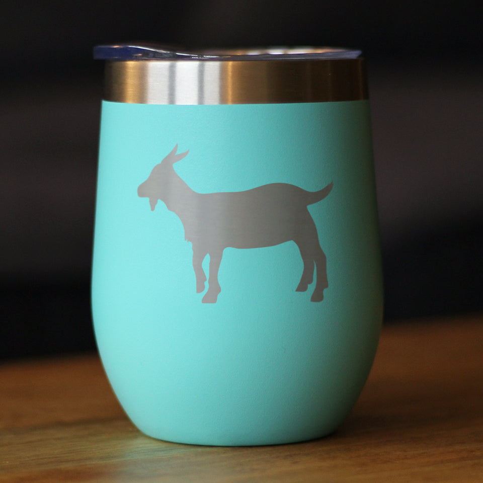 Goat Silhouette Insulated Wine Tumbler – 12 oz