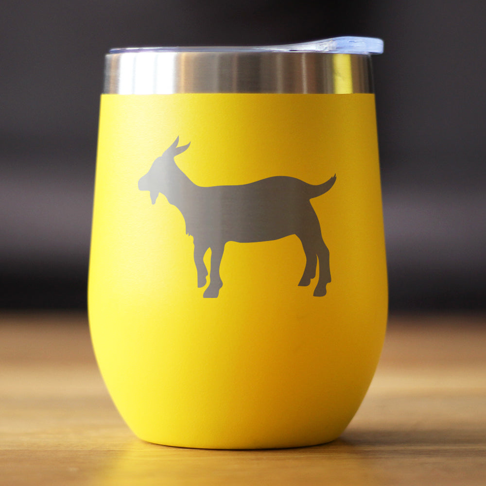 Goat Silhouette Insulated Wine Tumbler – 12 oz