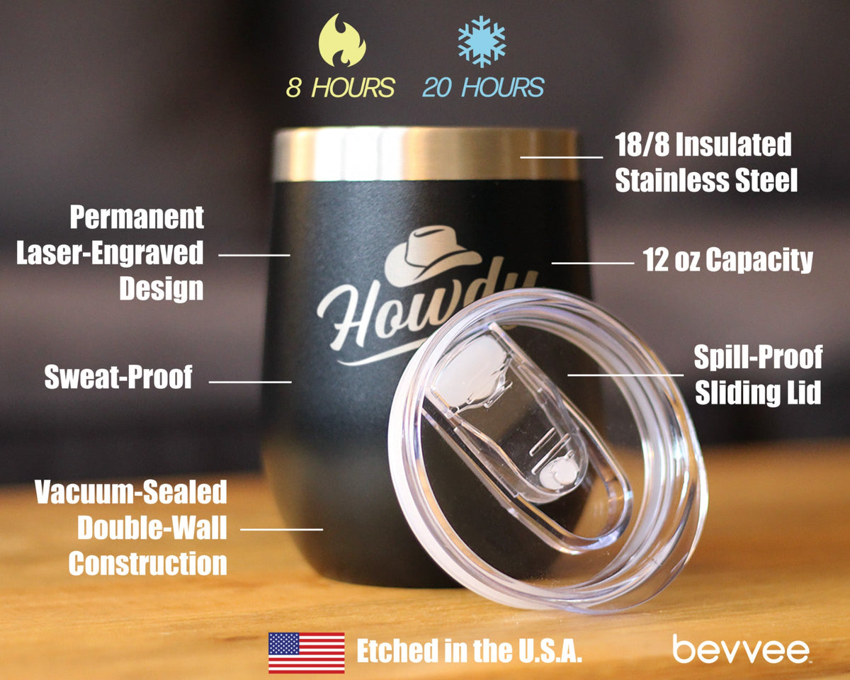 Howdy Insulated Wine Tumbler – 12 oz