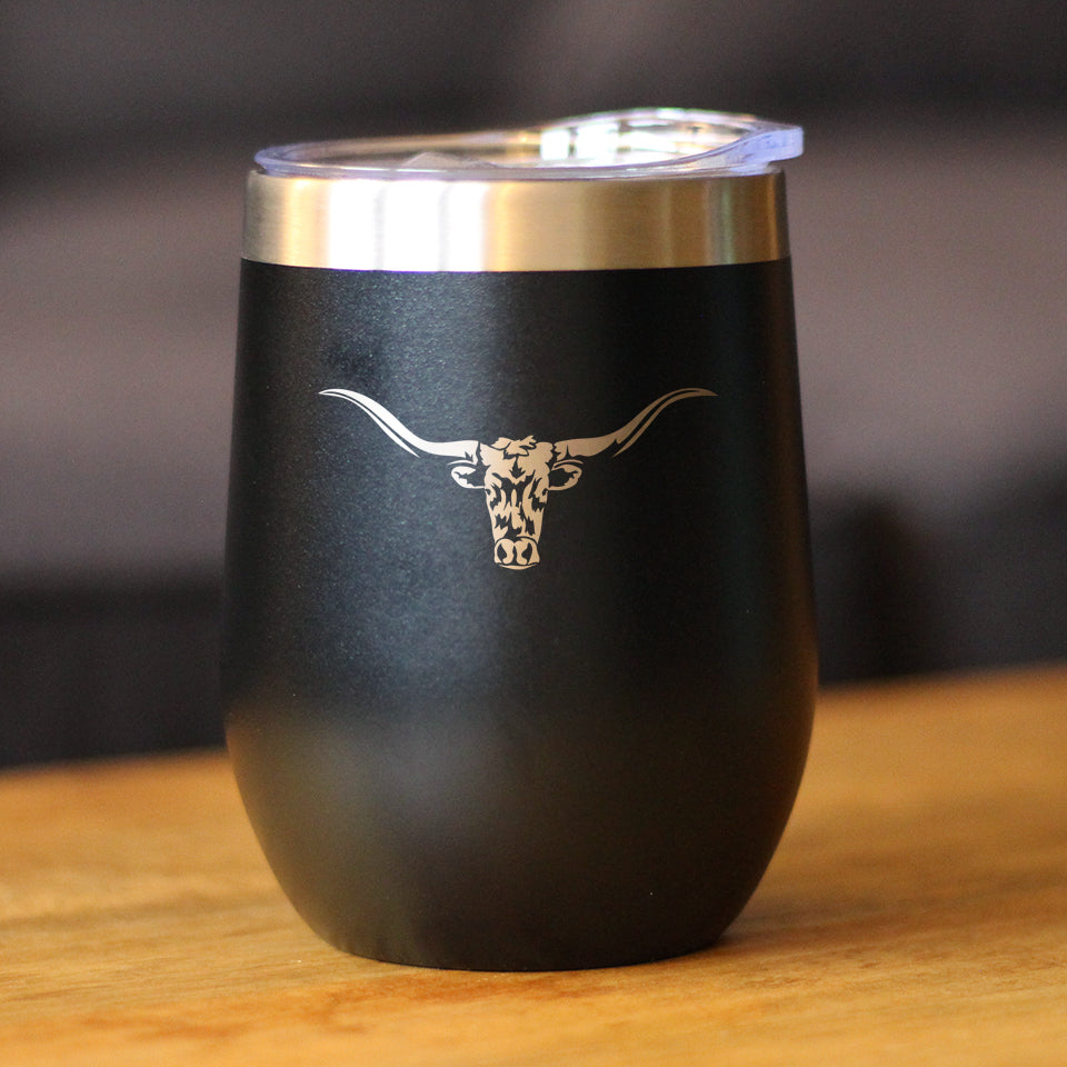 Longhorn Insulated Wine Tumbler – 12 oz