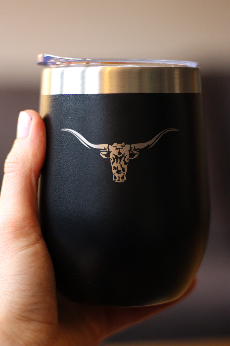 Longhorn Insulated Wine Tumbler – 12 oz