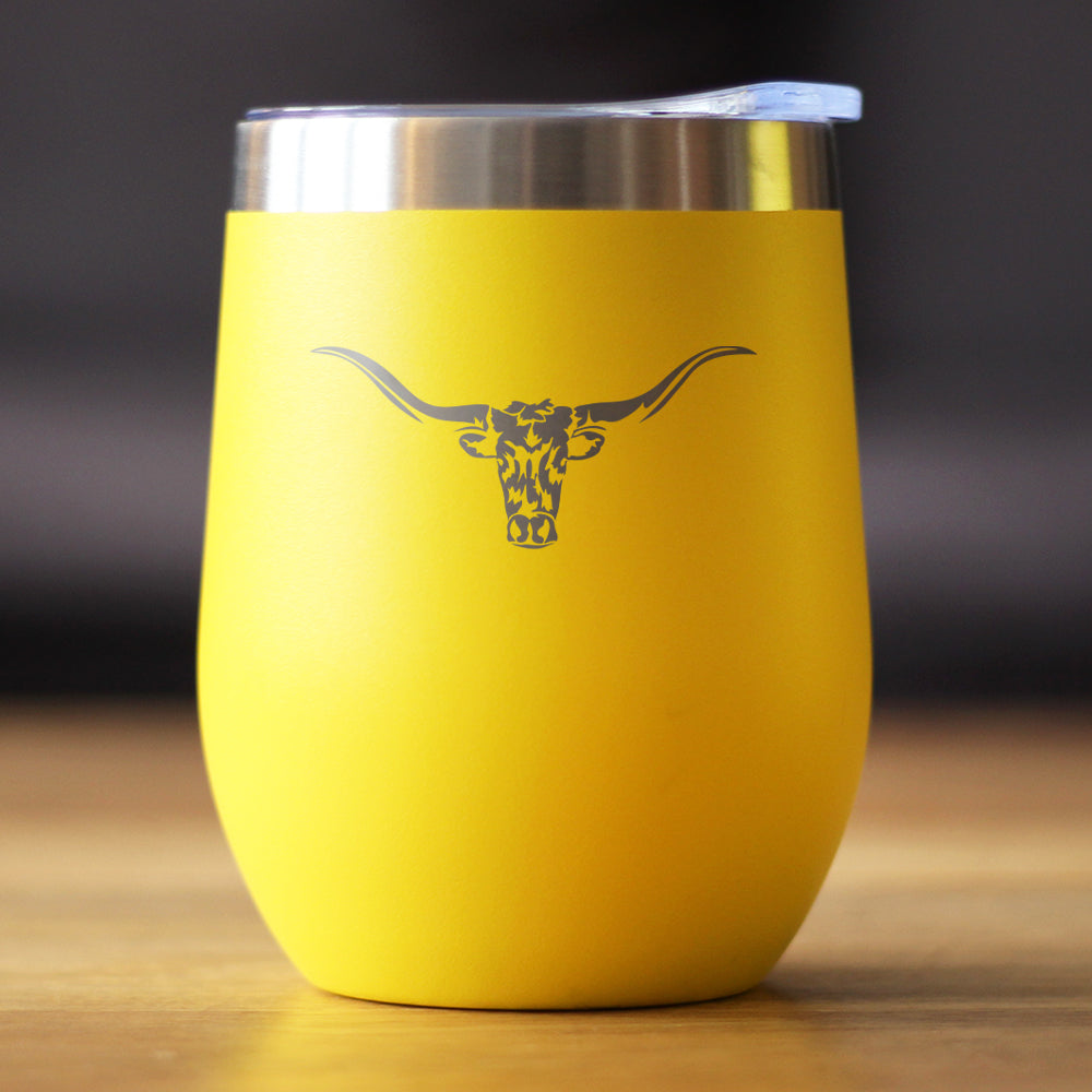 Longhorn Insulated Wine Tumbler – 12 oz