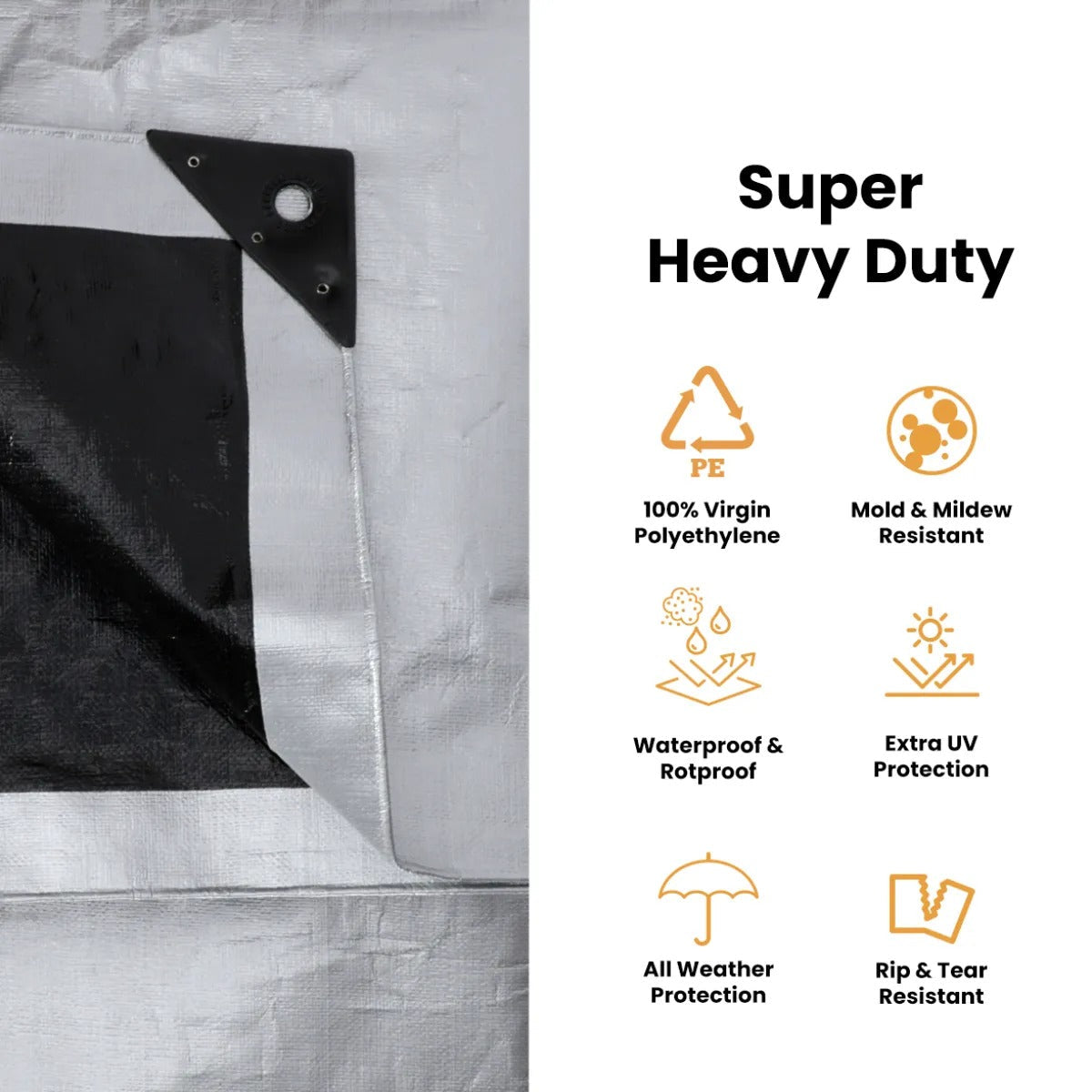 15 × 15 ft Heavy-Duty Poly Tarp | White Duck Outdoors