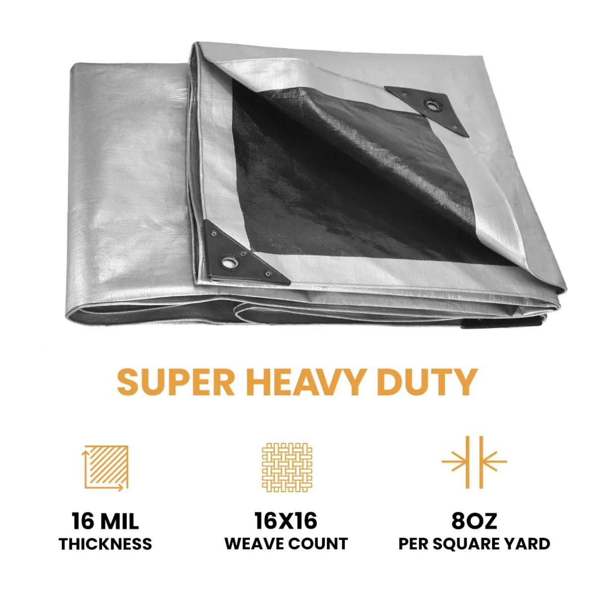 15 × 15 ft Heavy-Duty Poly Tarp | White Duck Outdoors