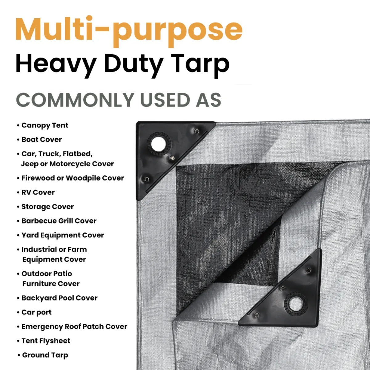 15 × 15 ft Heavy-Duty Poly Tarp | White Duck Outdoors