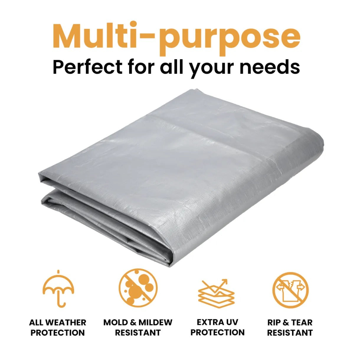 15 × 15 ft Heavy-Duty Poly Tarp | White Duck Outdoors