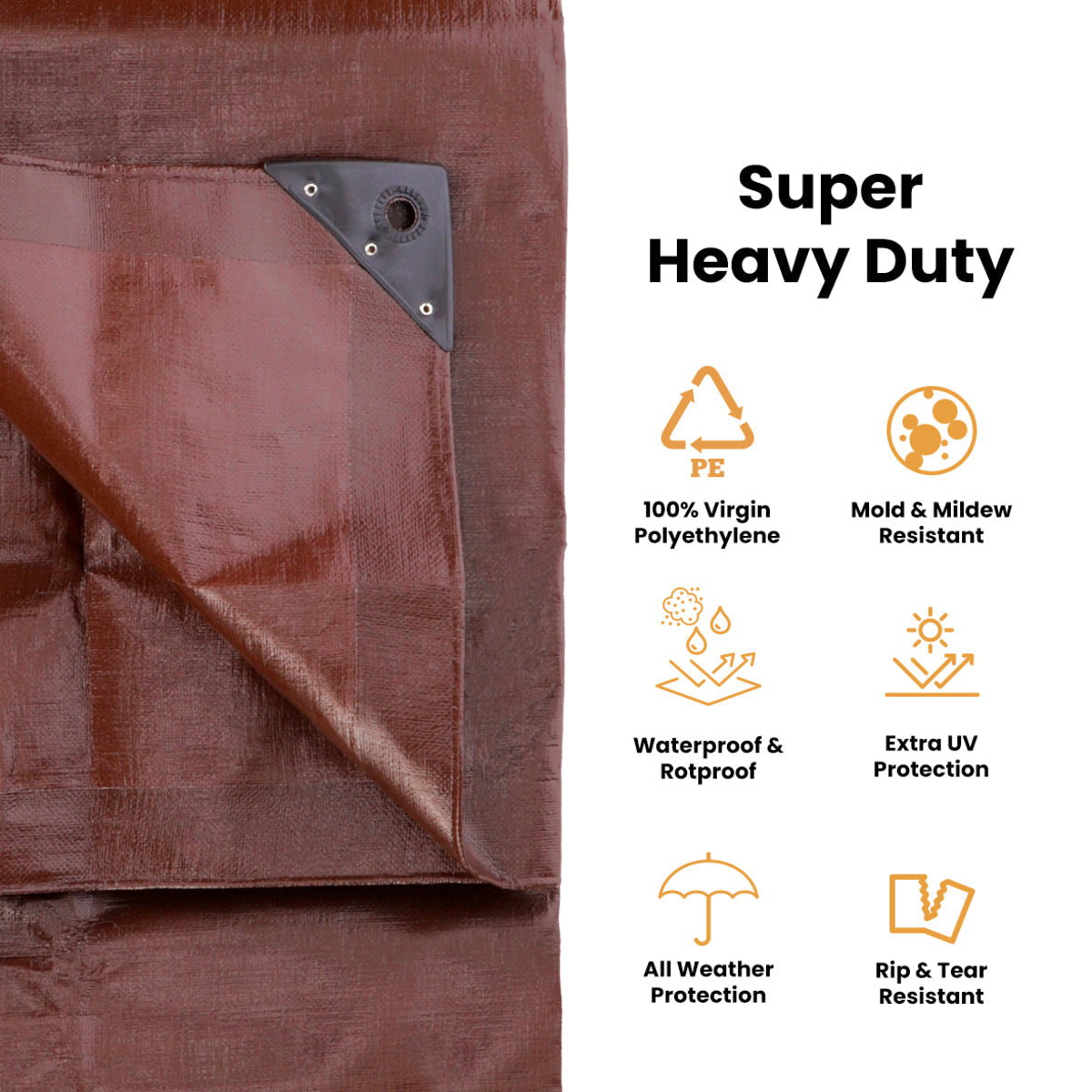 15 × 15 ft Heavy-Duty Poly Tarp | White Duck Outdoors