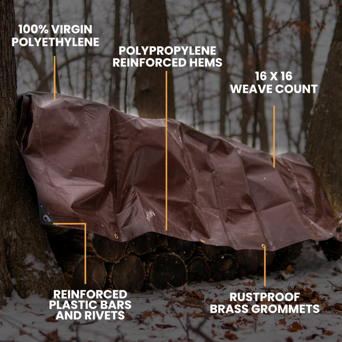 15 × 15 ft Heavy-Duty Poly Tarp | White Duck Outdoors