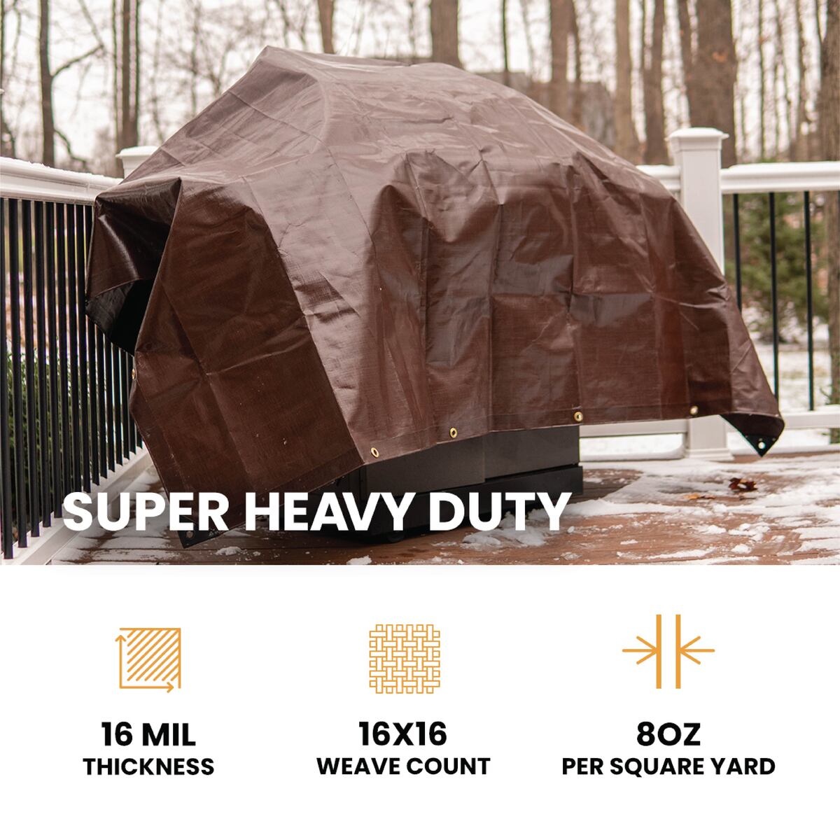 15 × 15 ft Heavy-Duty Poly Tarp | White Duck Outdoors
