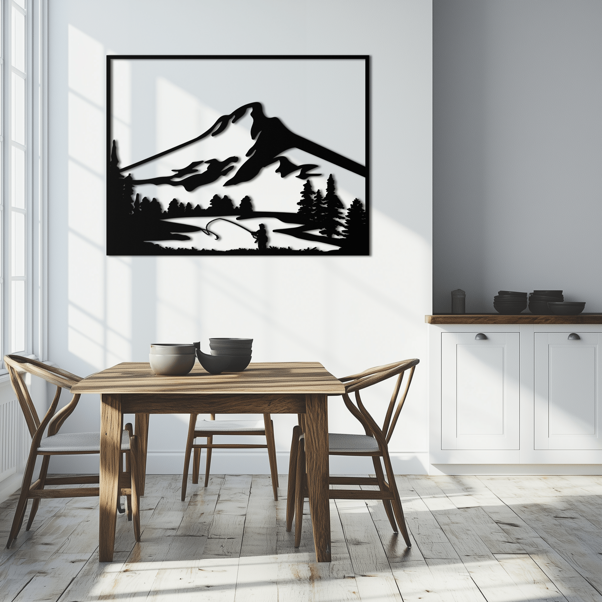 Mountain Fly Fishing Metal Wall Art