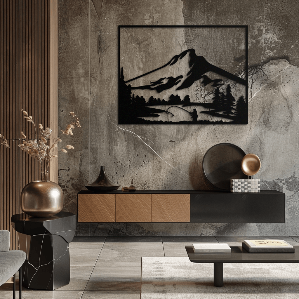 Mountain Fly Fishing Metal Wall Art