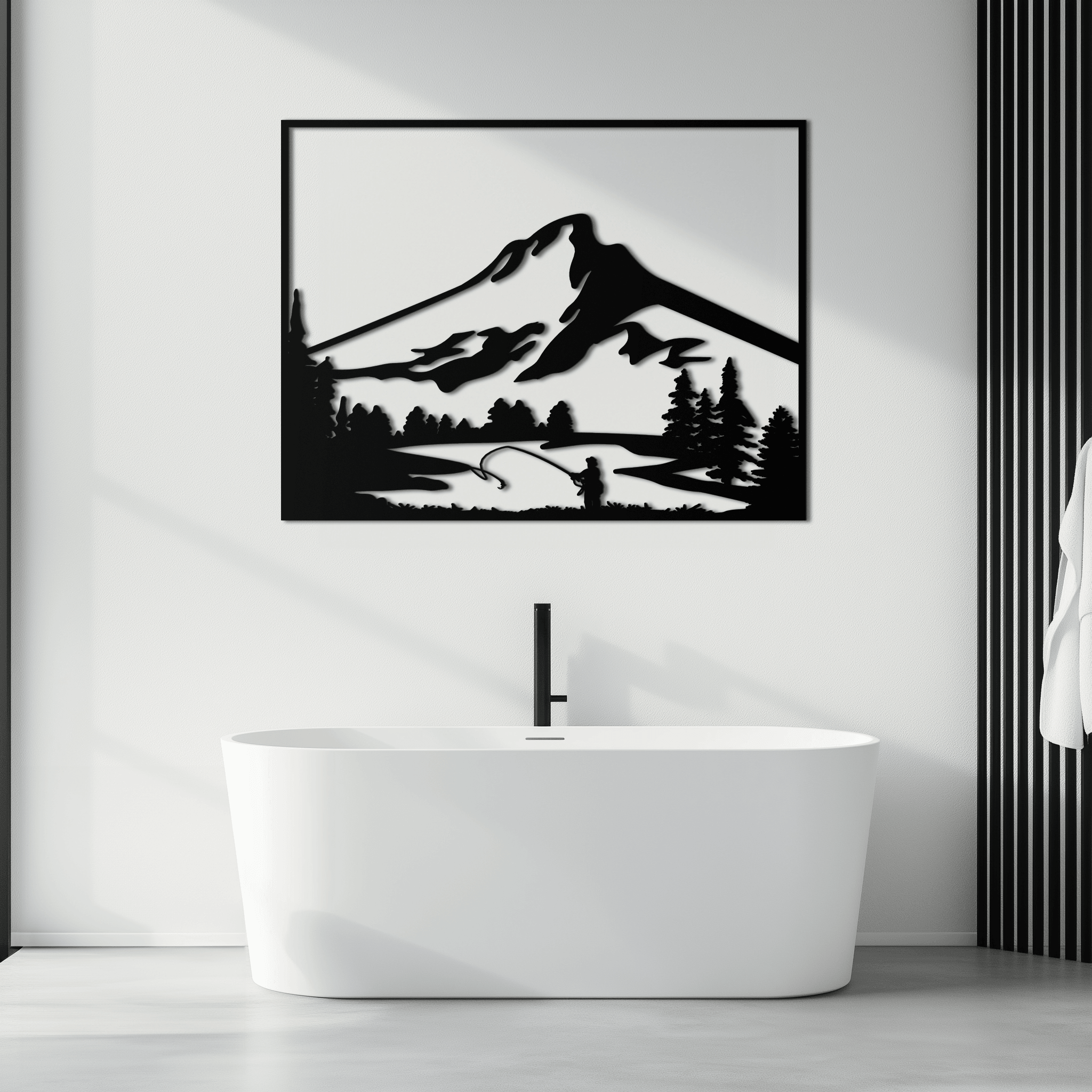 Mountain Fly Fishing Metal Wall Art
