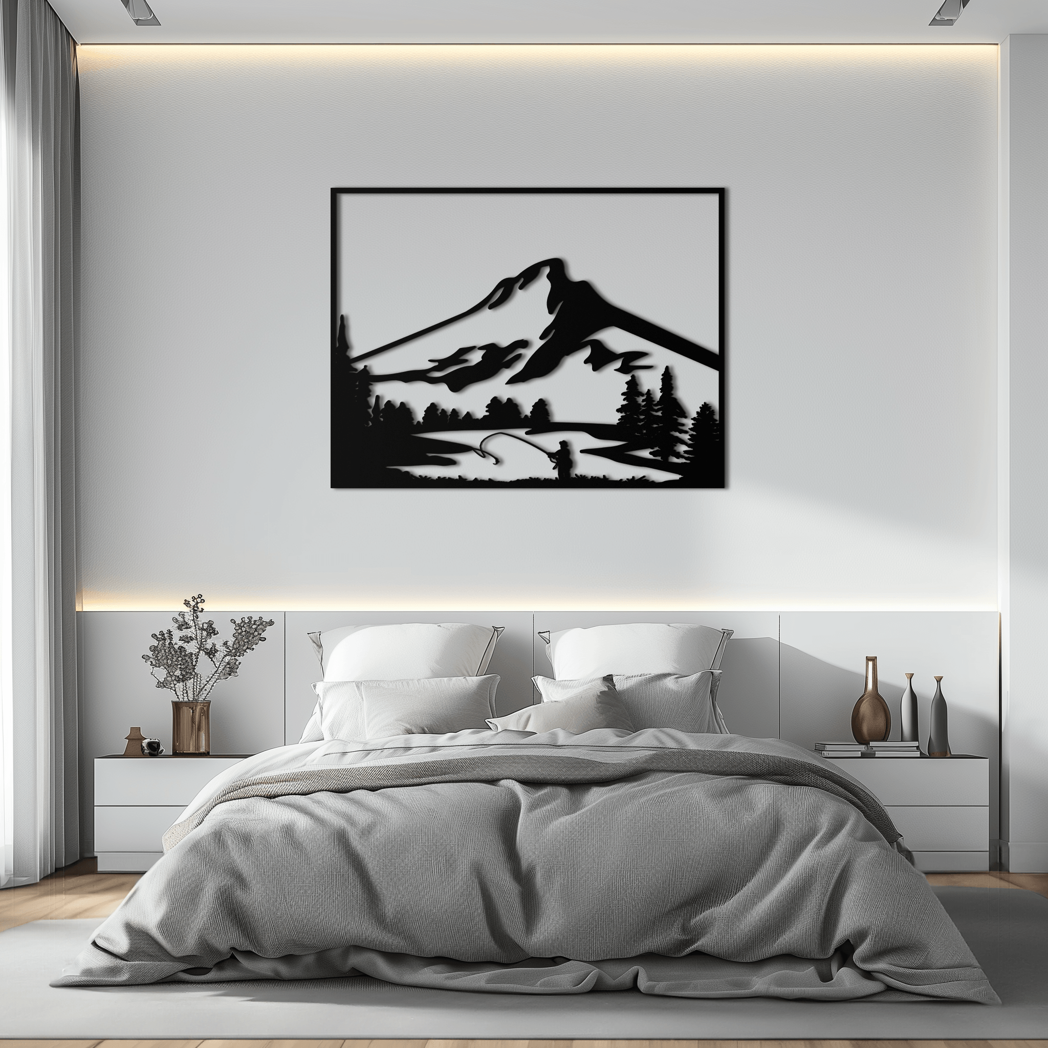 Mountain Fly Fishing Metal Wall Art