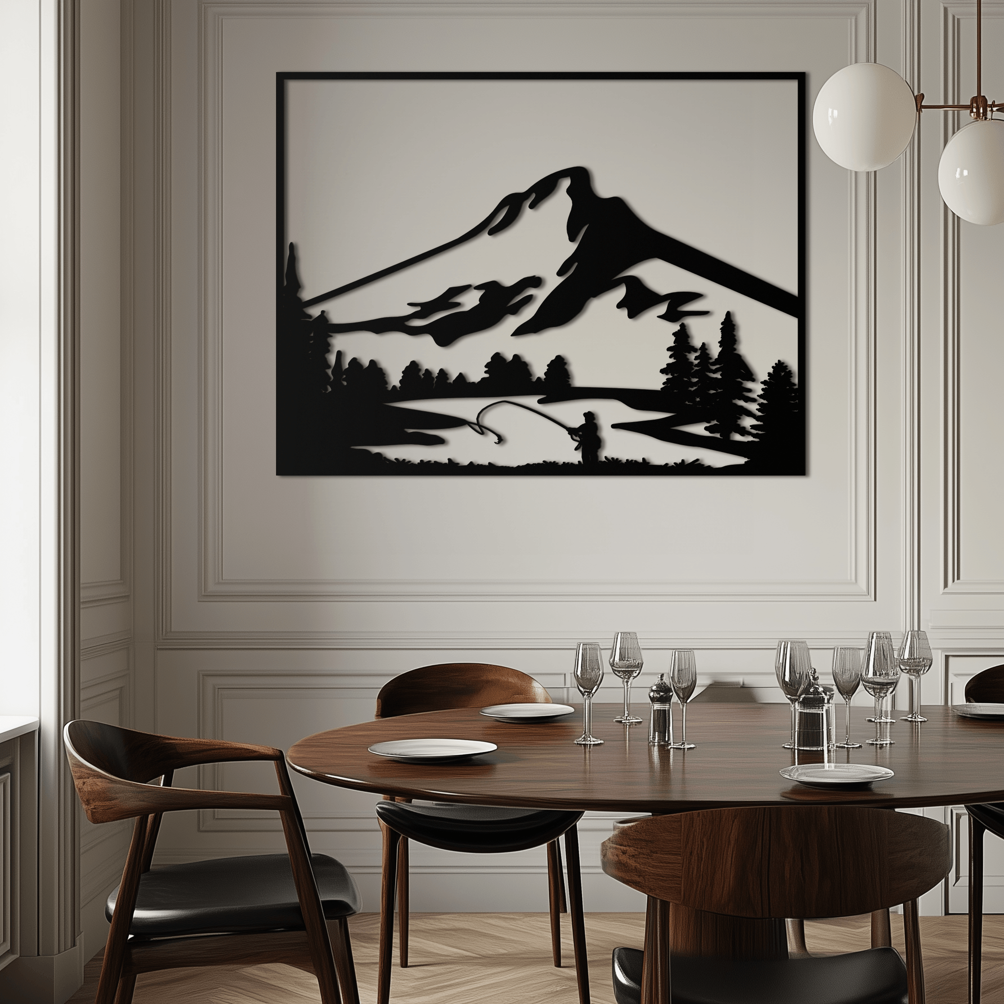 Mountain Fly Fishing Metal Wall Art