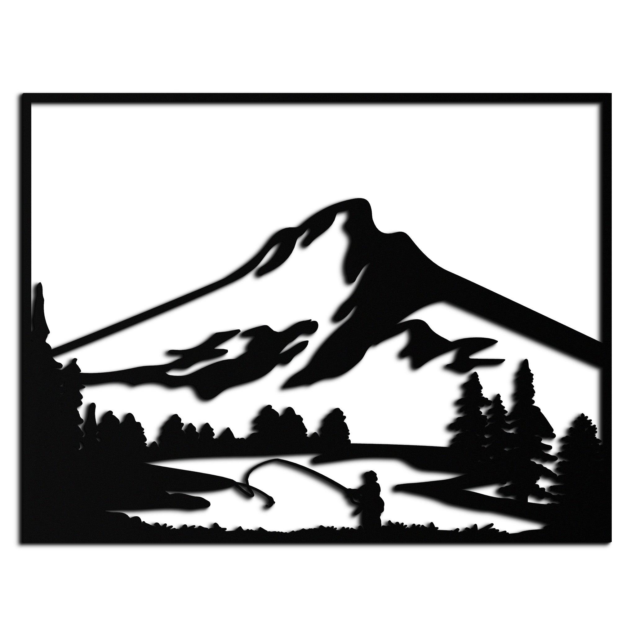 Mountain Fly Fishing Metal Wall Art