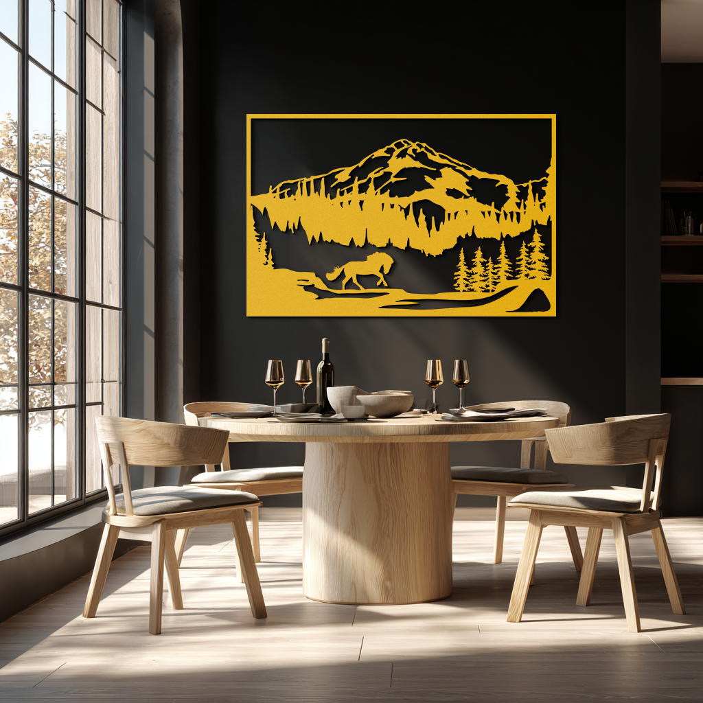 Mountain Horse Metal Wall Art