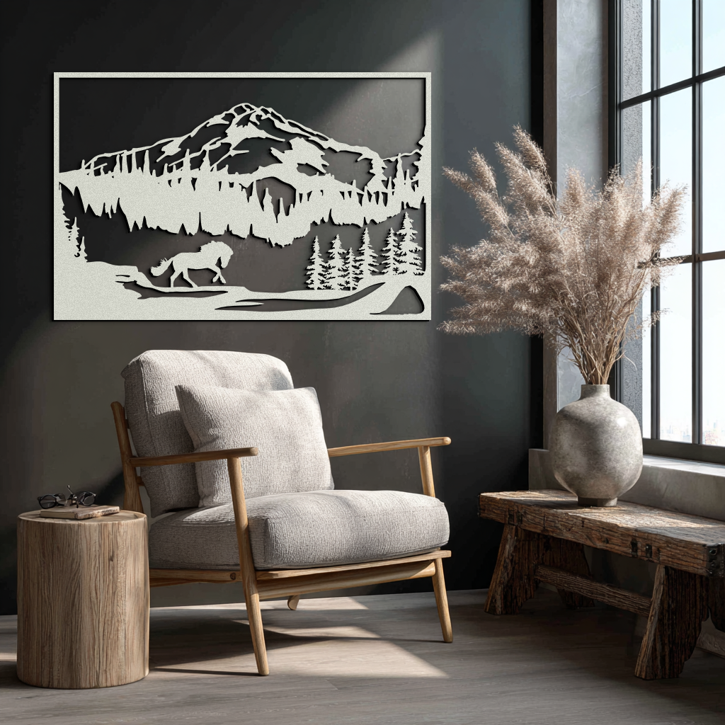 Mountain Horse Metal Wall Art