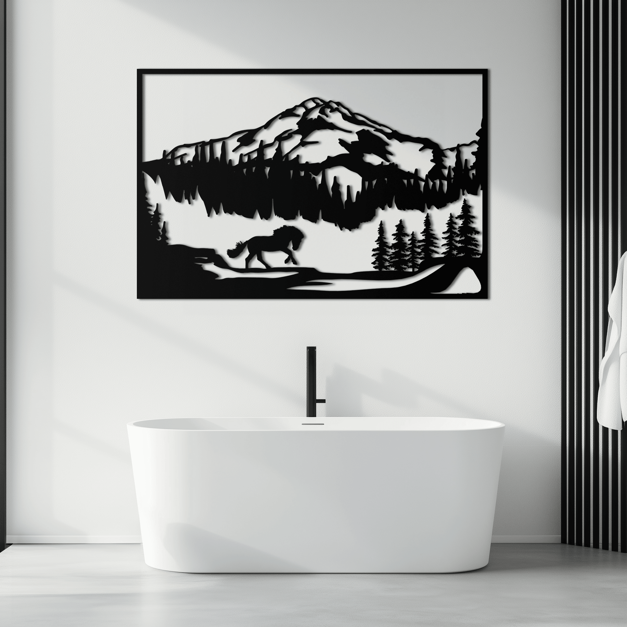 Mountain Horse Metal Wall Art