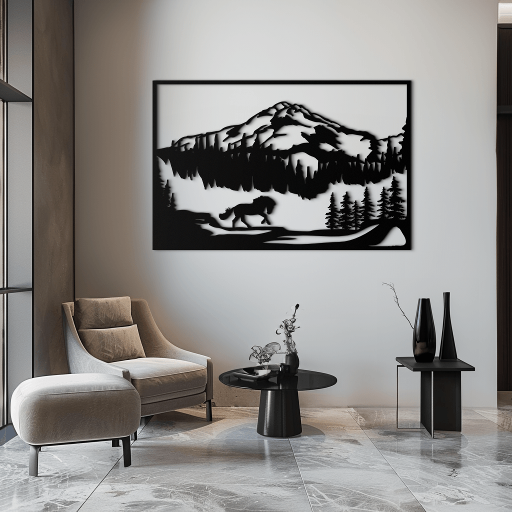 Mountain Horse Metal Wall Art