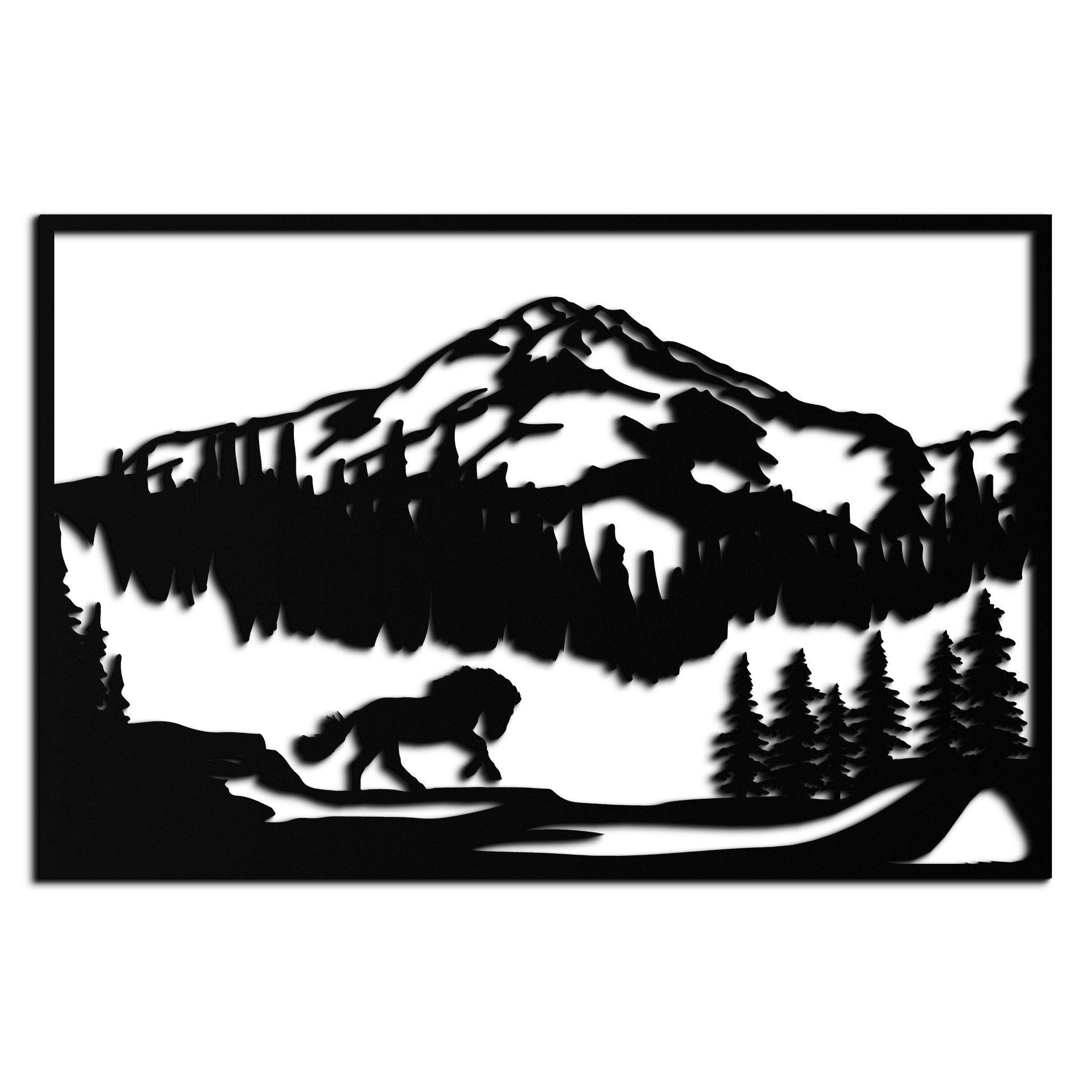 Mountain Horse Metal Wall Art