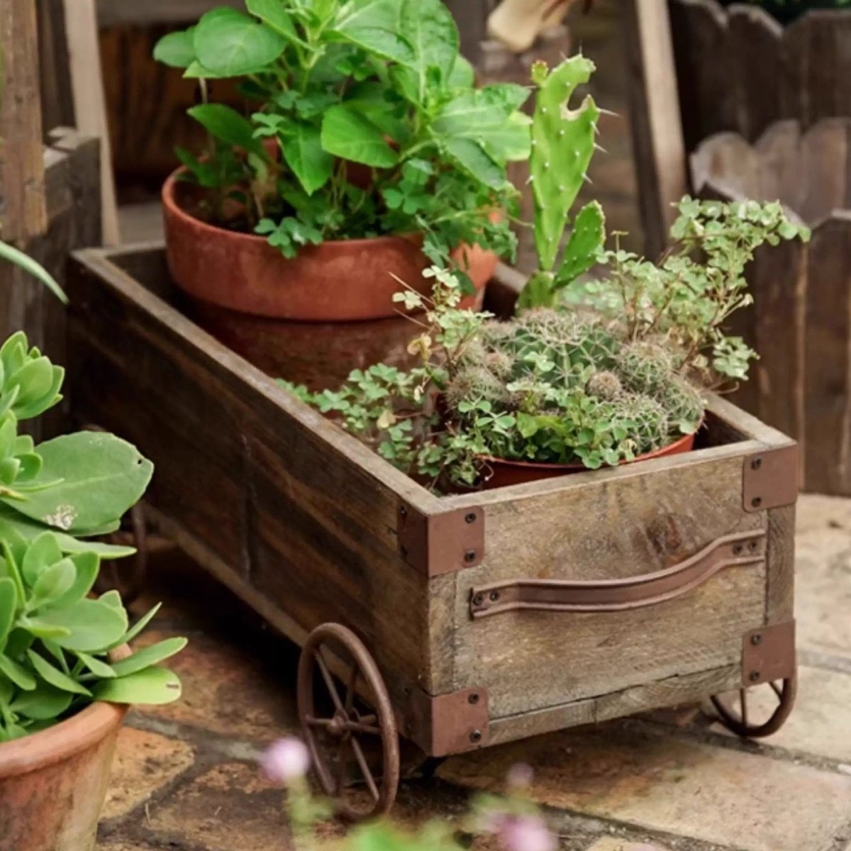 Rustic Wagon Flower Planter