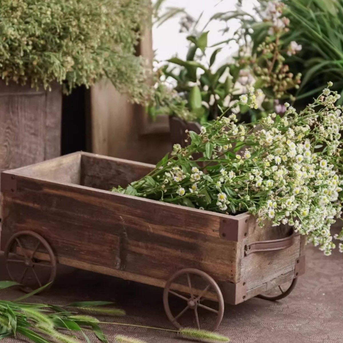 Rustic Wagon Flower Planter