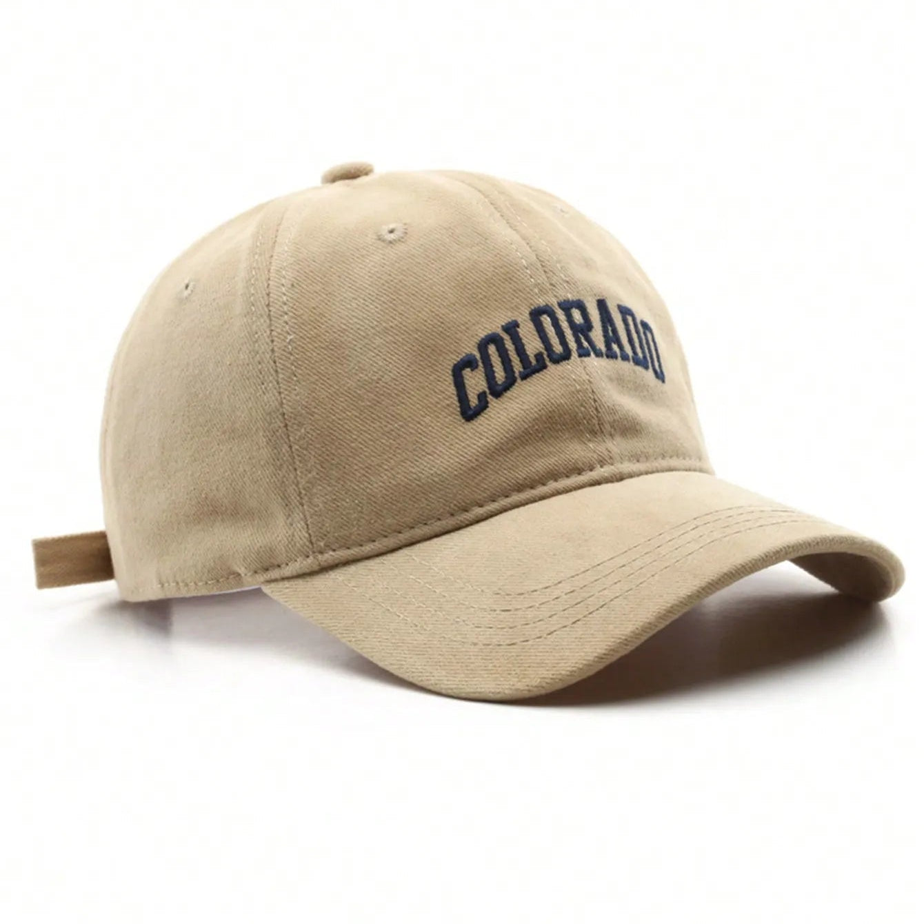 Beige cap with 'Colorado' text on a white background