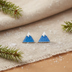 Sterling Silver Snow Mountain Stud Earrings
