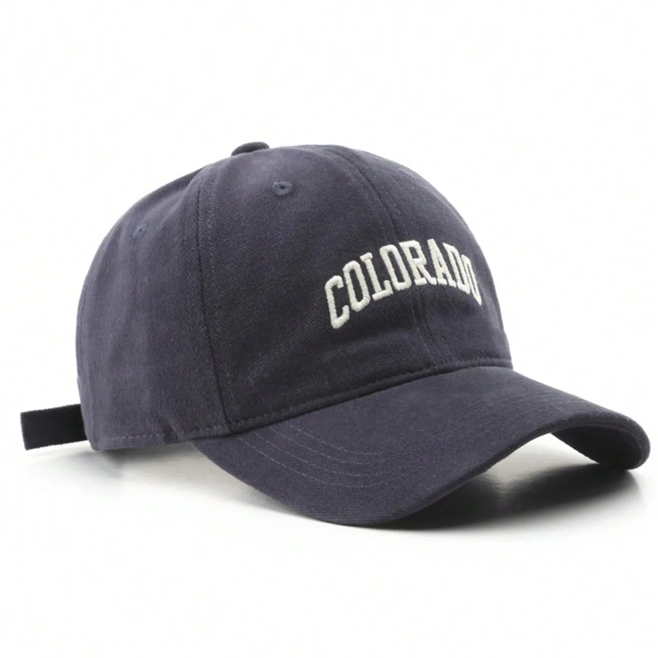 Navy blue cap with 'COLORADO' text on a white background