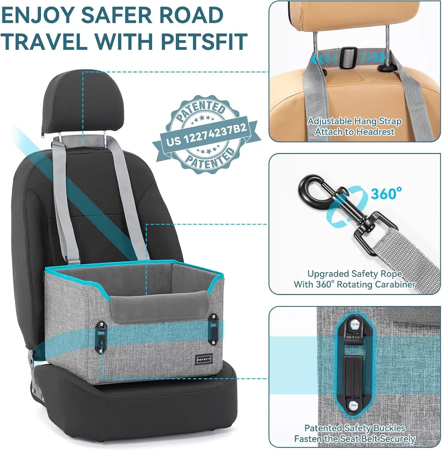 Foldable Dog Car Booster Seat
