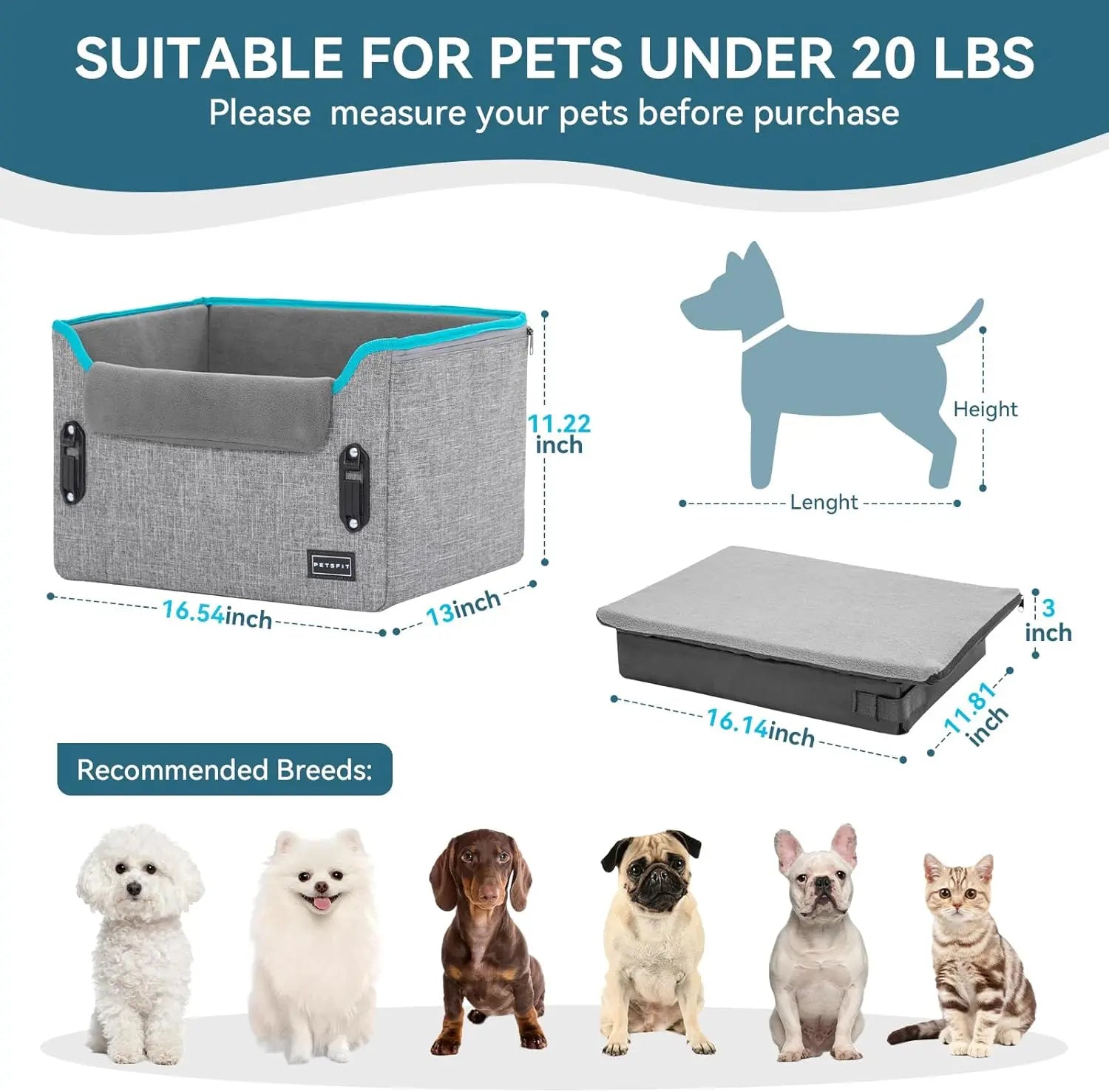 Foldable Dog Car Booster Seat