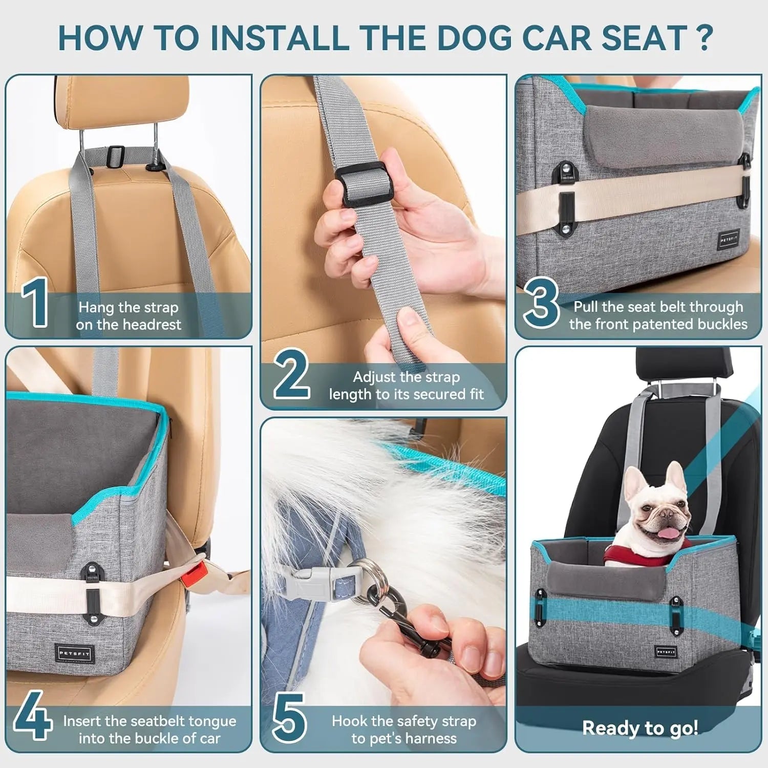 Foldable Dog Car Booster Seat