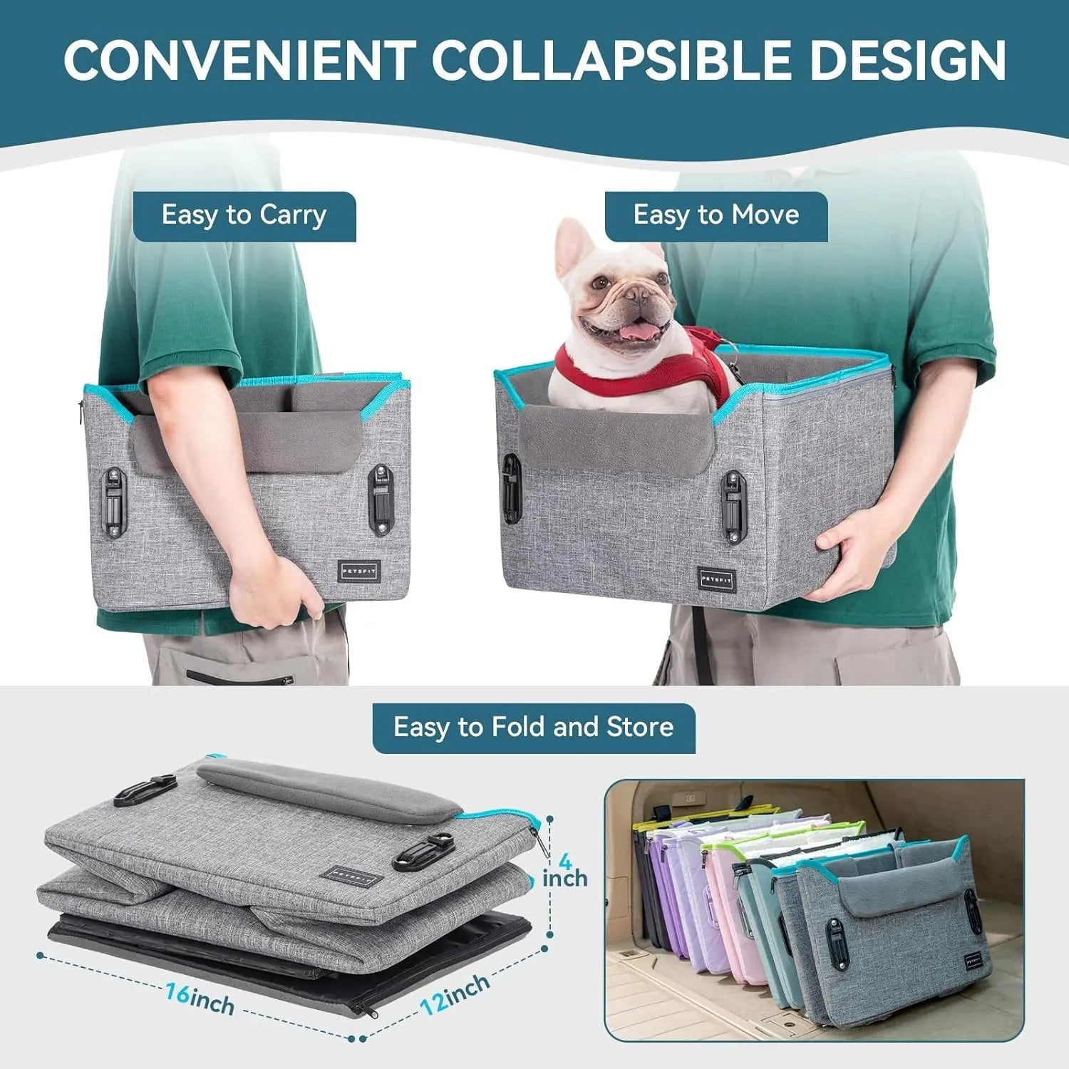 Foldable Dog Car Booster Seat