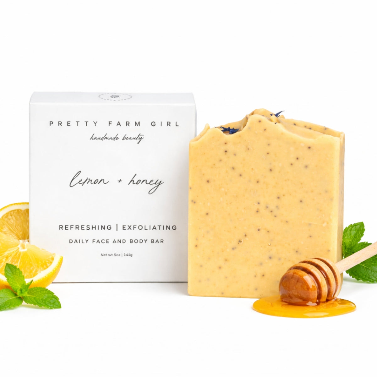 Lemon Honey Poppy Seed Tallow & Goat Milk Soap | 4.5 oz